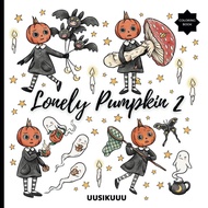 [PDF] 33Pages Lonely Pumpkin 2: Cute and Spooky Coloring Book by Uusikuuu | Spooky coloring book