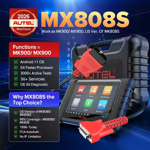 Autel MaxiCheck MX808S OBD2 Scanner Car Diagnostic Tool Code Reader 3000+ Active Test, 36+ Services,