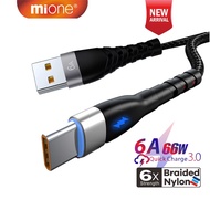 Mione 66W 6A Charger Cable Type C Fast Chargeing Cable USB C Type C Micro Nylon Braided Data Cord Qu