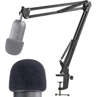 K678 Mic Stand with Pop Filter - Microphone Boom Arm Stand with Foam Windscreen for Fifine K678 USB Podcast Microphone