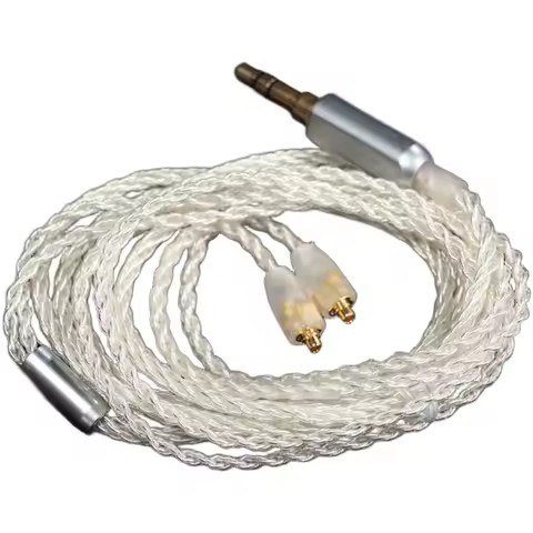 For MMCX 8-Strand Silver-Plated Headphone Upgrade Cable For Shure SE215 SE425 SE535 SE846 And UE900 