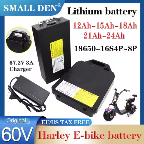 Harley battery 60V 12Ah 15Ah 18Ah 21Ah 24Ah 18650 Lithium battery Original For 2000W E-scooter motor