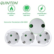 QUINTON Outlet Conversion Socket, 1 to 3 Sockets 16 A 250 V AC Adapter Converter, Power Travel 10 A 