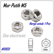 10 Pcs White Nuts M5 Hex Nut Iron Bolt Nuts 5mm Hexagonal Screw Nuts