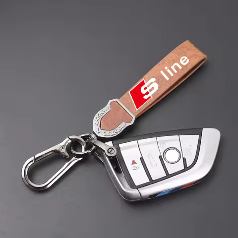 Fashion Luxury Genuine Leather Keychain Car Key Ring For Audi Sline S line A4 S2 S3 S4 S5 S6 A1 A3 A