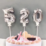 5inch Number foil balloon on cake/bouquet
