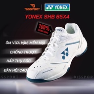 Genuine Yonex SHB65X4 Badminton Shoes – White and Blue, Soft, Grip the Floor, Anti-Injury, Durable &