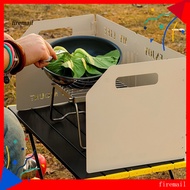[FM] Gas Stove Windshield Metal Stove Windshield Portable Camping Stove Windshield 4 Plates Design for Outdoor Butane Burner Rustproof Corrosion Resistant Cooker Wind Shield
