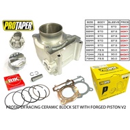 PROTAPER CERAMIC ( VERSION 2 / V2 ) BLOCK KIT + WITH FORGED PISTON Y15 / LC135 ( USE Y15 TENSIONER ) 57/63/65/66/68MM