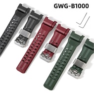 Resin Rubber Strap for Casio G-Shock GWG-B1000 Men Metal Ring Sport Waterproof TPU Band Bracelet Wat