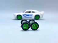 Z312 Custom Paint Rim Tayar Getah Rubber Wheels Watanabe Green 10mm Long Axle JDM