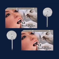 12pcs Dental Mouth Mirror Reflector Dental Mouth Mirror Oral Care Mouth Mirror Handle Dental Tools