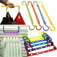 2pcs Portable 5 Holes Hanger Rack Clothing Space Saver Wonder Magic Hanger Hook Closet Organizer Ran
