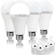 4 Pack Rechargeable Emergency Light Bulbs A19, Camping Lamp Battery Powered LED Light Bulb 6000K Day