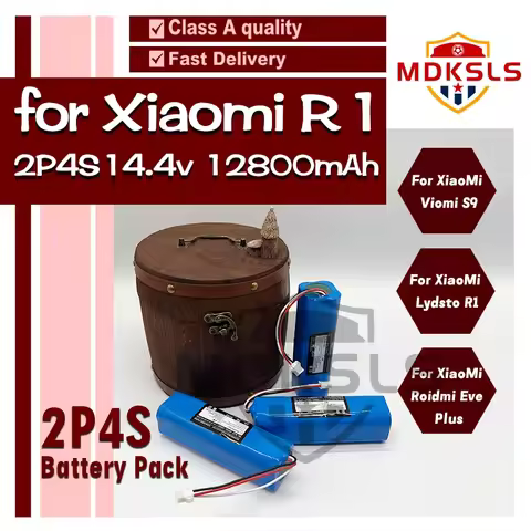 New 2025 MDKSLS For XiaoMi Viomi S9 Lydsto R1 Roidmi Eve Plus 100% Original 14.4V lithium battery 2P