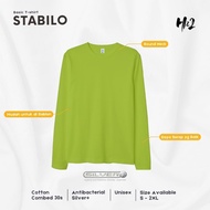 HN2 Stabilo Antibacterial Plain T-Shirt for Adults Long Sleeve Premium Cotton Combed 30s SML-XL-XXL 