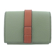 近全新 Loewe Anagram 三折皮革綠色迷你皮夾 1566 [二手] LOEWE