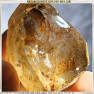 CLEAR QUARTZ WITH GOLDEN HEALER HALF-POLISH [AC23] *PREMIUM QUALITY* Wisdom, Protection, Guidance