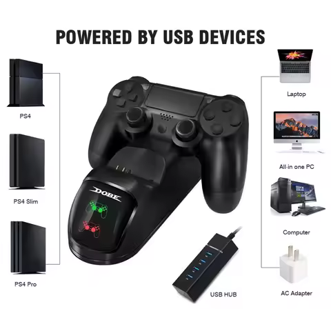 For PS4 Controller Dual Charging Dock Station 4 Micro USB Magnet Charging Dongle Fast Charger For Pl
