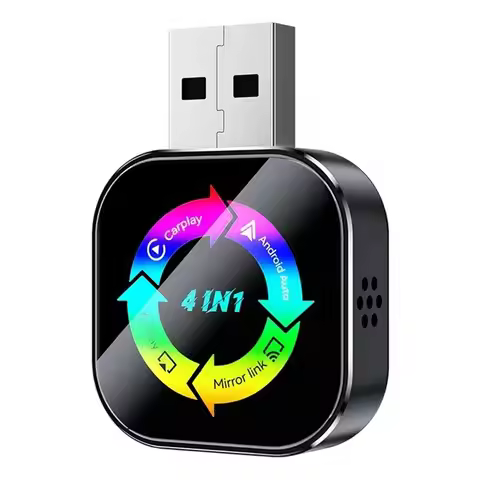 B04C-Wireless Carplay Adapter 4In1 Airplay/Mirror Link/Carplay/Android Auto USB Dongle AI Box Wired 