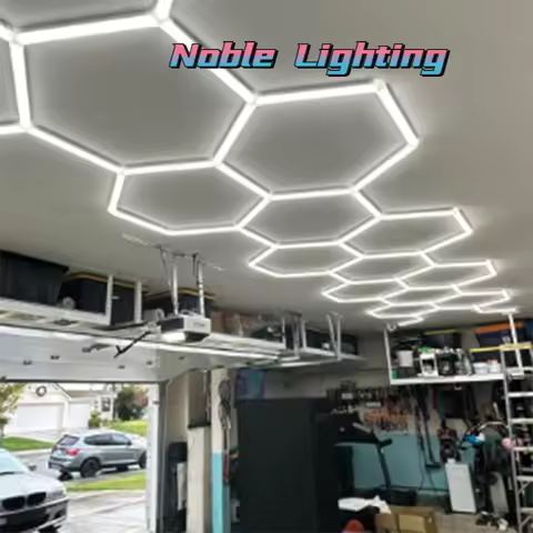 4.8X2.3M Dropship 110v-240 Honeycomb Hexagon Ceiling Light Car Lighting for Garage Hexagon LED Light