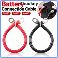 CHOOKMY 1Pcs Battery Connection Cable, 4AWG 6AWG 8AWG Tinned Copper Battery Connection Wire, Soft Si