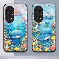 cute Huawei P Series glass phone case P50pro P20 P20pro P30 P30lite P40 P40pro P30pro P8 P20lite Hon