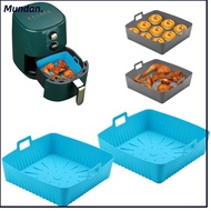 MUNDAN Air Fryer Liners, Reusable Silicone Baking Tray, Heat-Resistant 9" Large Size with Handle Air