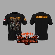 BAJU KAOS ATASAN BRIMOB SPESIAL TEAM / POLISI / TACTICAL / LENGAN PANJANG / LENGAN PENDEK WARNA HITA
