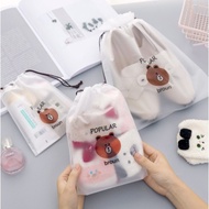 Drawstring STORAGE Bag ORGANIZER Plastic L Size Beg Plastik Tali Jerut Useful For Travel