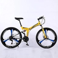 Fashionable Simplicity Mountain Bike Adult Folding Mountain Bike 26 Inch 27Speed Variable Speed Road Bicycle Cycling Off-road Soft Tail Bicycle Men Women Outdoor Sports Ride BU 3 wheels- 26 21SPD "