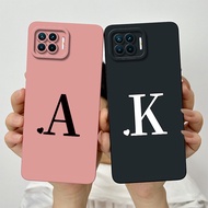 For OPPO F17 / A73 4G 2020 Cute Initial Letters Lens Protective Shockproof Case OPPOF17 A 73 Soft Si