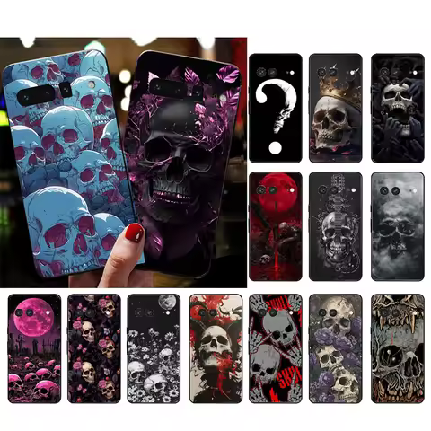 Phone Case For Google Pixel 10 9 Pro XL 9A 8 7 6 Pro Pixel 8A 7A 6A Pixel 8 7 6 5 Skull Art Case