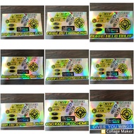 HOLOGRAM VISOR STICKER | HOLOGRAM HELMET STICKERS | HOLOGRAM HELMET VISOR STICKER SET (KYT | NBK | I