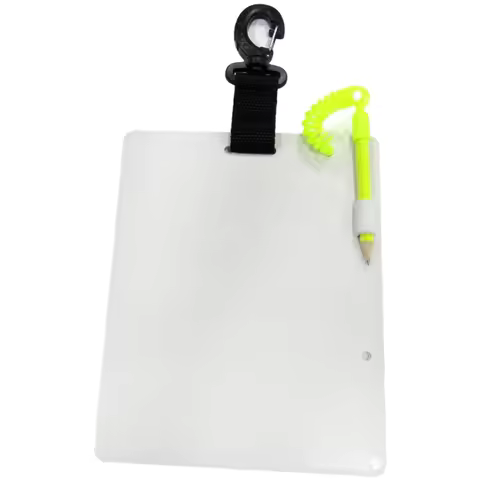 Diving Writing Board 18.4x14.9x0.3cm High Strength ABS Luminous Buckle Style Flat Memo Board Technic