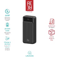 USAMS 30000mAh 20W PD Dual QC 3.0 Digital Display Fast Charging Power Bank XY Series CD201