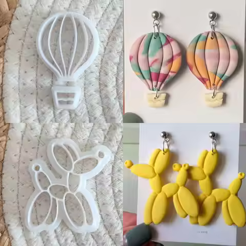 Kink Balloon Cartoon Dog Polymer Clay Mold DIY Cute Animal Balloon Dog Clay Cutter Earring Jewelry P