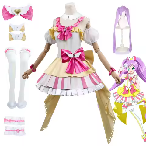 Manaka Laala Cosplay Anime Pripara Costume Lala Wig Girl Princess Dress Suit Halloween Party Role Pl