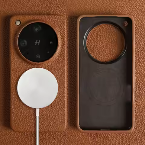 Magnetic Luxury Genuine Leather Case for VIVO X200 Ultra X100 X80 X90 X300Pro Wireless Charging Back