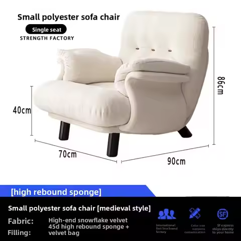 Italian light luxury fabric sofa chair designer home living room balcony snowflake velvet reception