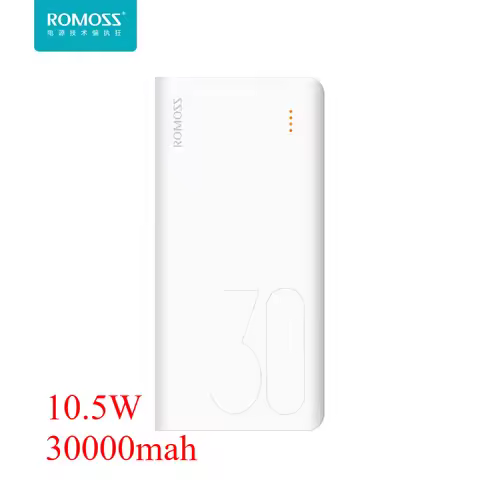 ROMOSS 30000mAh 10W Power Bank External Battery Fast Charge USB C Powerful Portable Powerbank for La