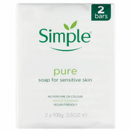 Pure Soap for Sensitive Skin 100g x 2 Bars ,SIMPLE 敏感肌膚純皂 100g x 2 條 (DETTOL,NIVEA DOVE最佳替代品)