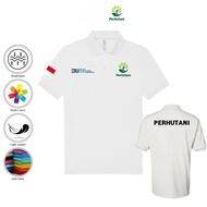 Baju  PERHUTANI  Polo Shirt Kerah Unisex 100%Cotton Polo shirts INDONESIA BUMN