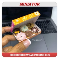 MINATUR DOLLHOUSE DISPLAY BOX DUNKIN DONUT CONTENTS 6 PCS DONUT