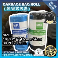 Garbage Bag Roll Blue & Black Size S 18" x 21"/47cm x 54cm (30Pcs) Plastic Bag 垃圾袋 塑料垃圾袋 47x54 18x21