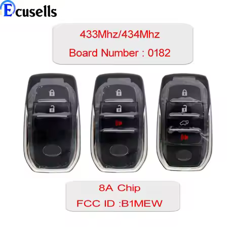 2/3B/4B Car key for Toyota HILUX INNOVA FORTUNER SW4 Smart Key Intelligent Remote key 0182 Board Fcc