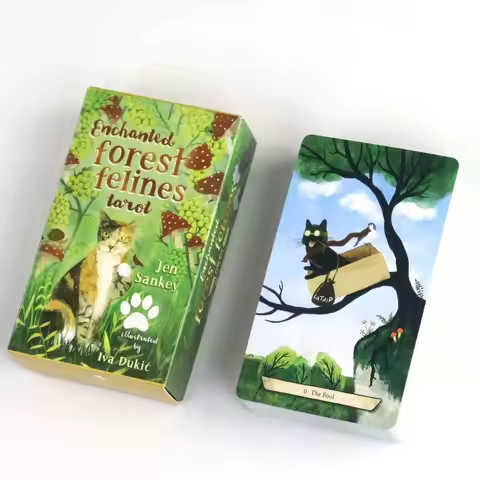 Enchanted Forest Felines Tarot Deck 78 Pcs Tarot Cards 10.3*6cm Based on Rider System Experience The