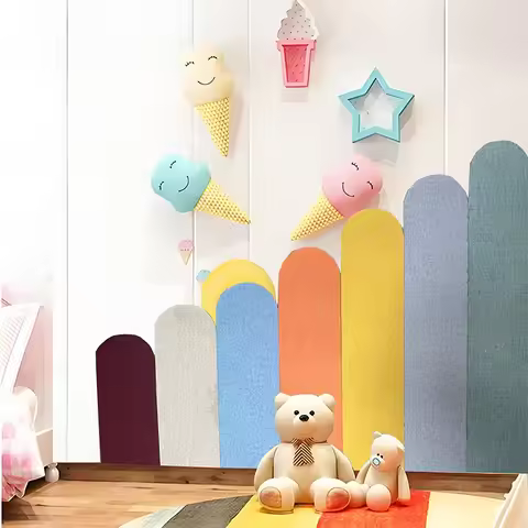 Solid Color Felt Self-adhesive Wall Stickers for Home Living Room Kindergarten Wall Background Decor