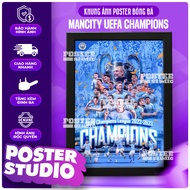 Manchester City champion poster photo frame C1 2033 includes 2 sizes for A5 tabletop (18cm x 24cm), 