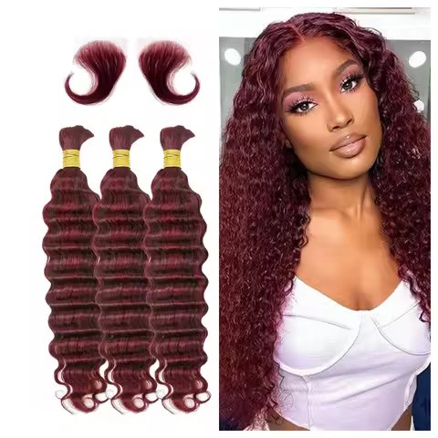 Deep Wave Burgundy 99J Human Hair Bundles Unprocessed Brazilian Virgin Hair Bundles Natural Color Bu
